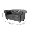 Ver imagem 4 de Namoradeira Luiz XV Chesterfield Capitone Corano Preto