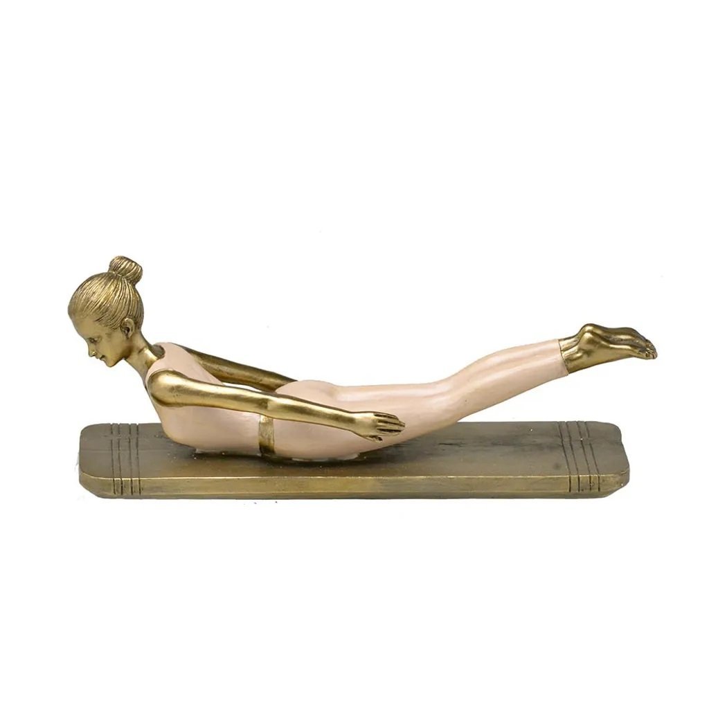 Escultura Estatua Mulher Fazendo Ioga Alongamento Decorativa Espressione Estatua Ioga, Mulher Ioga,  - 4