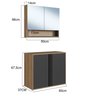 Gabinete de Banheiro 80cm com Espelheira 2 Portas sem Cuba Antônia - 3