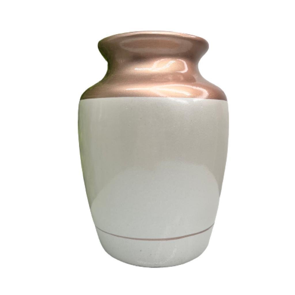 Vaso centro de mesa cobre de cerâmica trabalhado moderno - 1