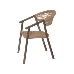 Cadeira Duda com Braço em Aluminio e Corda Nautica Bege - 2