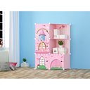 Ver imagem 2 de Guarda Roupa Armário Modular Infantil 6 Nicho Rosa Multiuso