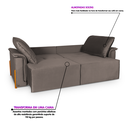Ver imagem 5 de Sofá Cama Retrátil 3 Lugares Atlanta