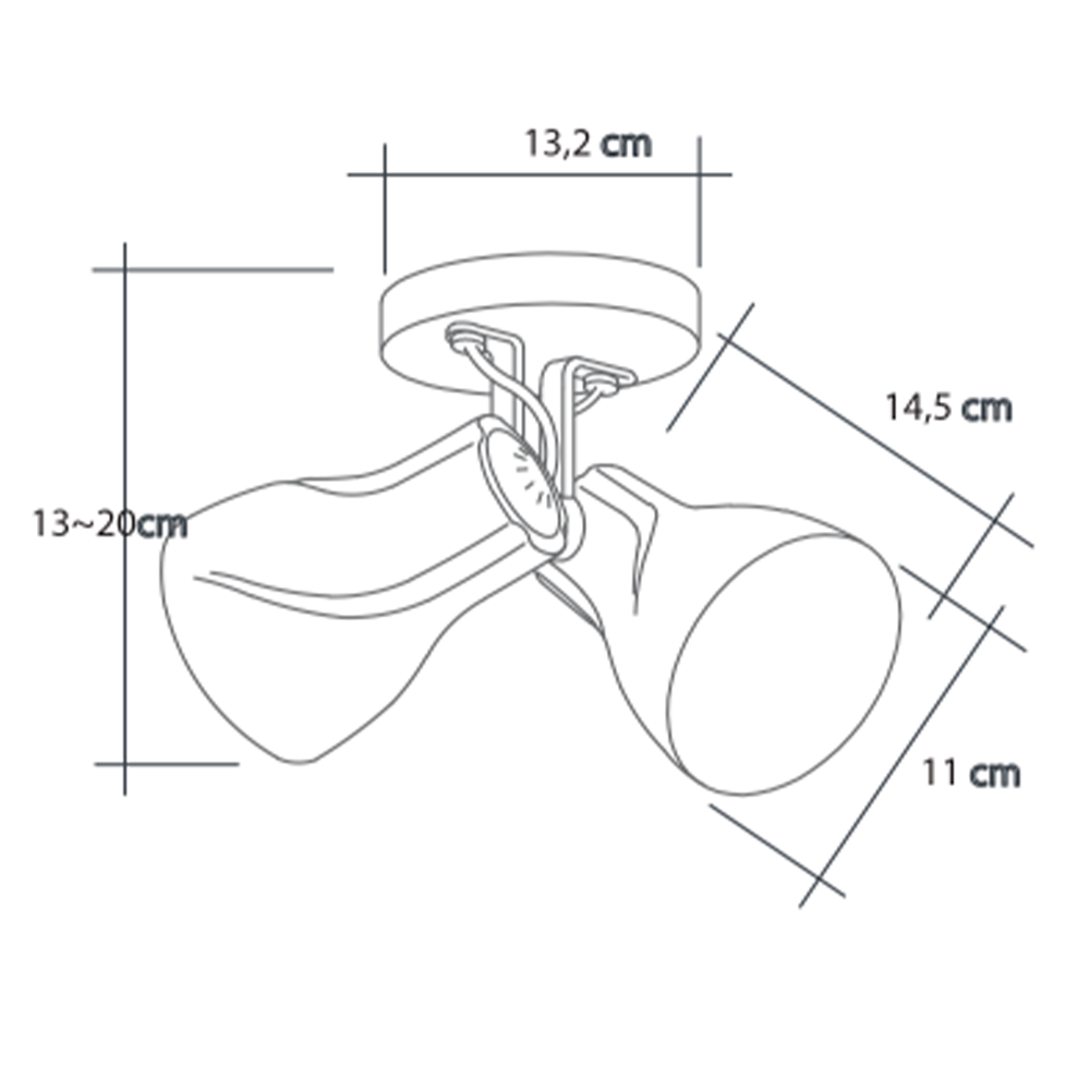 Luminária de Teto Spot Sobrepor Direcionável Octa Plus Design Moderno Quarto Sala 2L E27 Branco c/ c - 2