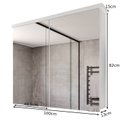 Ver imagem 3 de Armário de Banheiro 100cm 02 Portas com Espelho Ref 1040 - Branco