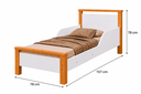 Ver imagem 4 de Mini Cama Infantil Branco e Mel com Laterais de Proteção e Pés em Madeira Maciça 157x78 cm