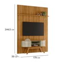 Ver imagem 3 de Kit New Silverstone Painel Piso-Teto Ripado e Bancada com 2 Portas Flexíveis em MDF Cumaru e Opala