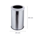 Ver imagem 2 de Lixeira Aço Inox Com Aro Plástico Lixo Reciclável Cozinha 20 Litros - Branco