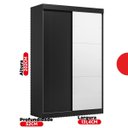 Ver imagem 3 de Guarda-Roupa Solteiro com Espelho 2 Portas de Correr e 2 Gavetas Peônia Yescasa Preto Prime TX