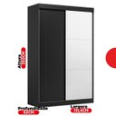 Ver imagem 3 de Guarda-Roupa Solteiro com Espelho 2 Portas de Correr e 2 Gavetas Peônia Yescasa Preto Prime Tx