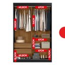 Ver imagem 5 de Guarda-Roupa Solteiro 2 Portas de Correr 2 Gavetas e Espelho Peônia Yescasa