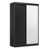 Guarda-Roupa Solteiro com Espelho 2 Portas de Correr e 2 Gavetas Peônia Yescasa Preto Prime TX - 2