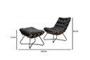 Ver imagem 1 de Poltrona Costela Decorativa com Puff Madeira Eva Preto