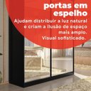 Ver imagem 7 de Guarda-Roupa Solteiro com Espelho 2 Portas de Correr e 2 Gavetas Peônia Yescasa Preto Prime Tx
