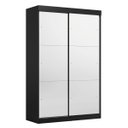 Ver imagem 2 de Guarda-Roupa Solteiro com Espelho 2 Portas de Correr e 2 Gavetas Peônia Yescasa Preto Prime TX