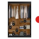 Ver imagem 3 de Guarda-Roupa Solteiro 2 Portas de Correr 2 Gavetas e 6 Espelhos Peônia Yescasa