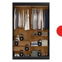 Ver mais imagens de Guarda-Roupa Solteiro 2 Portas de Correr e 2 Gavetas Peônia Yescasa Preto Prime TX