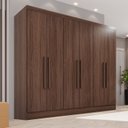 Ver imagem 1 de Guarda-Roupa Casal 6 Portas e 2 Gavetas Safira Marrom/Castanho