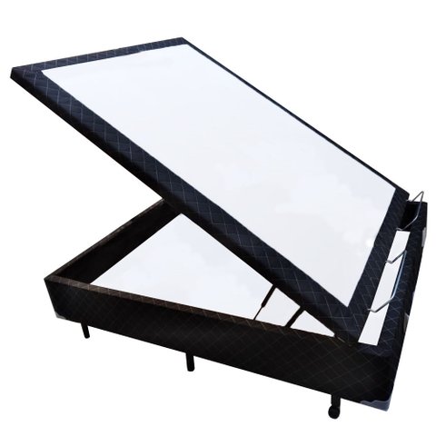 Base Box Baú Viúva NK Camas Poliéster Preto 41x128x188