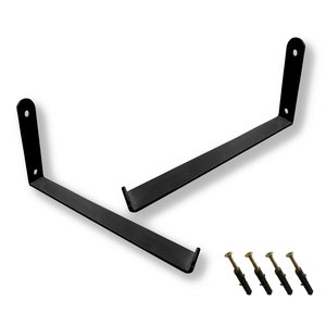 4x Mão Francesa Invertida Preta Mod.u P/prateleira de 25cm