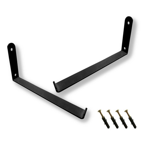 4x Mão Francesa Invertida Preta Mod.u P/prateleira de 25cm