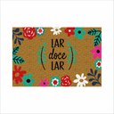 Ver imagem 2 de TAPETE LAR DOCE LAR, COM FLORES, PARA QUARTO SALA, VARANDA.