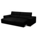 Ver imagem 5 de Sofá Decorativo Barbosa 3 Lugares Sala de Estar 250cm Reclinável e Retrátil Couro Preto G88 - Gran B