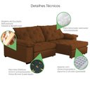 Ver imagem 6 de Sofá Retrátil e Reclinável 2,20m Clara | Conforto Premium e Design Elegante Terracota