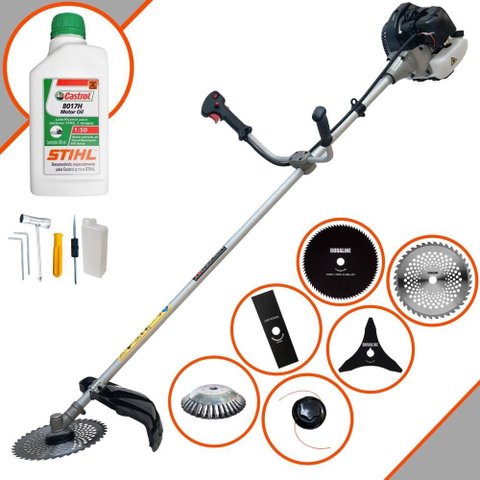 Roçadeira Robusta Anmax Cg430b 43cc 1,7hp 12.000rpm com 6 Opções de Cortes + Óleo Stihl 2t