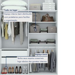 Guarda-roupa Solteiro 4 Portas 2 Gavetas Alonzo 100% MDF - 7