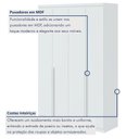 Ver imagem 5 de Guarda Roupa Solteiro 4 Portas 2 Gavetas MDF Alonzo 153.5cm Branco
