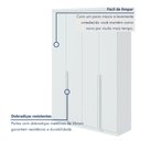 Ver imagem 6 de Guarda Roupa Solteiro 4 Portas 2 Gavetas MDF Alonzo 153.5cm Branco