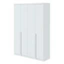 Ver imagem 3 de Guarda Roupa Solteiro 4 Portas 2 Gavetas MDF Alonzo 153.5cm Branco