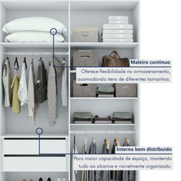 Guarda-roupa Solteiro 4 Portas 2 Gavetas Alonzo 100% MDF - 9