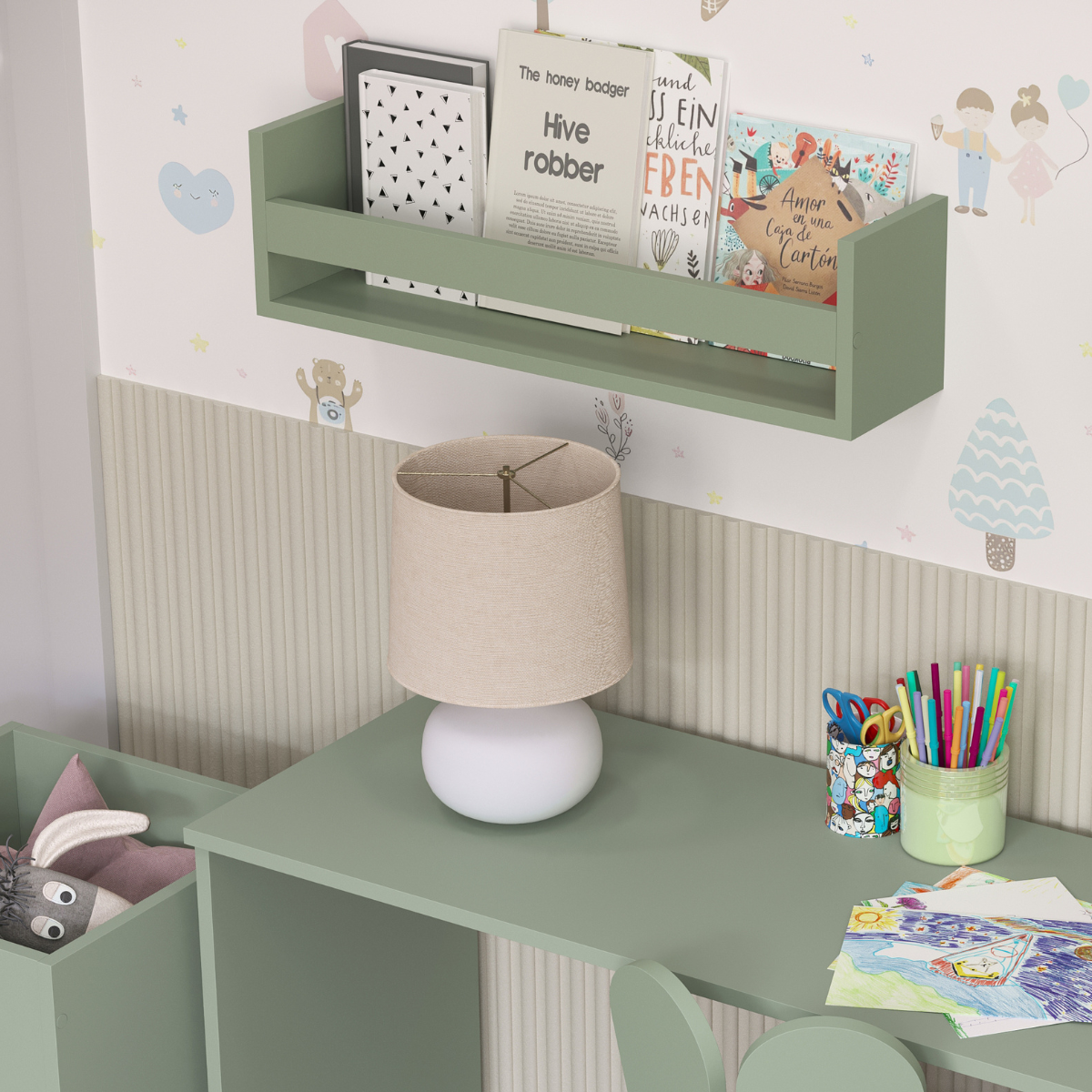 Prateleira para Livros Infantil em Mdf Plancasa:verde Jade - 3