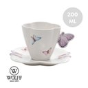 Ver imagem 4 de Jogo 4 Xicaras de Chá Porcelana com Pires Borboletas 200ml Wolff
