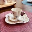 Ver imagem 7 de Jogo 4 Xicaras de Chá Porcelana com Pires Borboletas 200ml Wolff