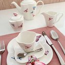 Ver imagem 5 de Jogo 4 Xicaras de Chá Porcelana com Pires Borboletas 200ml Wolff