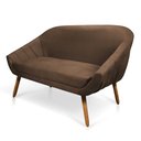Ver imagem 5 de Namoradeira Giovana 02 Lugares Suede Pés Palito Castanho - D’Rossi - Marrom