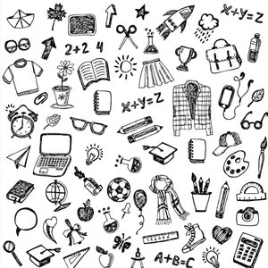 Papel de Parede Temático Desenhos sobre Estudar - 3,00x0,50m