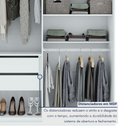 Ver mais imagens de Guarda Roupa Solteiro 4 Portas 2 Gavetas com Espelho MDF Alonzo 153.5cm Branco