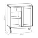 Ver imagem 2 de Aparador Cantinho do Café Célia Efeito Palha Preto Noce