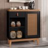 Aparador Cantinho do Café Célia Efeito Palha Preto Noce - 1