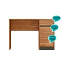 Ver imagem 3 de Escrivaninha 1 Porta 1 Gaveta Office Bélgica - Amendola/grafito