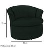Kit 2 Poltronas Decorativas Sala de Estar 93cm Redonda Rubia M22 Veludo Verde - Mpozenato - 4