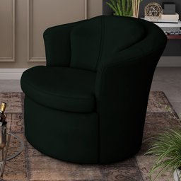 Kit 2 Poltronas Decorativas Sala de Estar 93cm Redonda Rubia M22 Veludo Verde - Mpozenato - 2