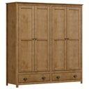 Ver imagem 1 de Guarda Roupa Casal 4 Portas 2 Gavetas Madeira Maciça Mazzaro F06 Freijó - Lyam Decor