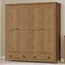 Guarda Roupa Casal 4 Portas 2 Gavetas Madeira Maciça Mazzaro F06 Freijó - Lyam Decor - 2