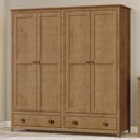 Ver imagem 2 de Guarda Roupa Casal 4 Portas 2 Gavetas Madeira Maciça Mazzaro F06 Freijó - Lyam Decor