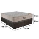 Ver imagem 3 de Cama Box Baú Casal Suede Bipartido + Colchão Ortobom Airtech Molas Ensacadas 65x138x188 Marrom